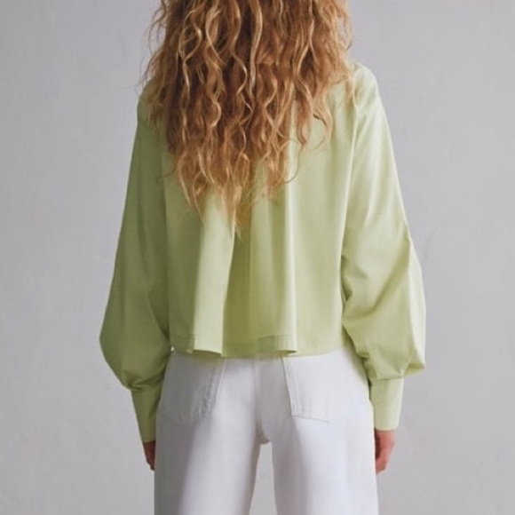 Zara apple green poplin shirt
with pockets - Picture 4 of 5